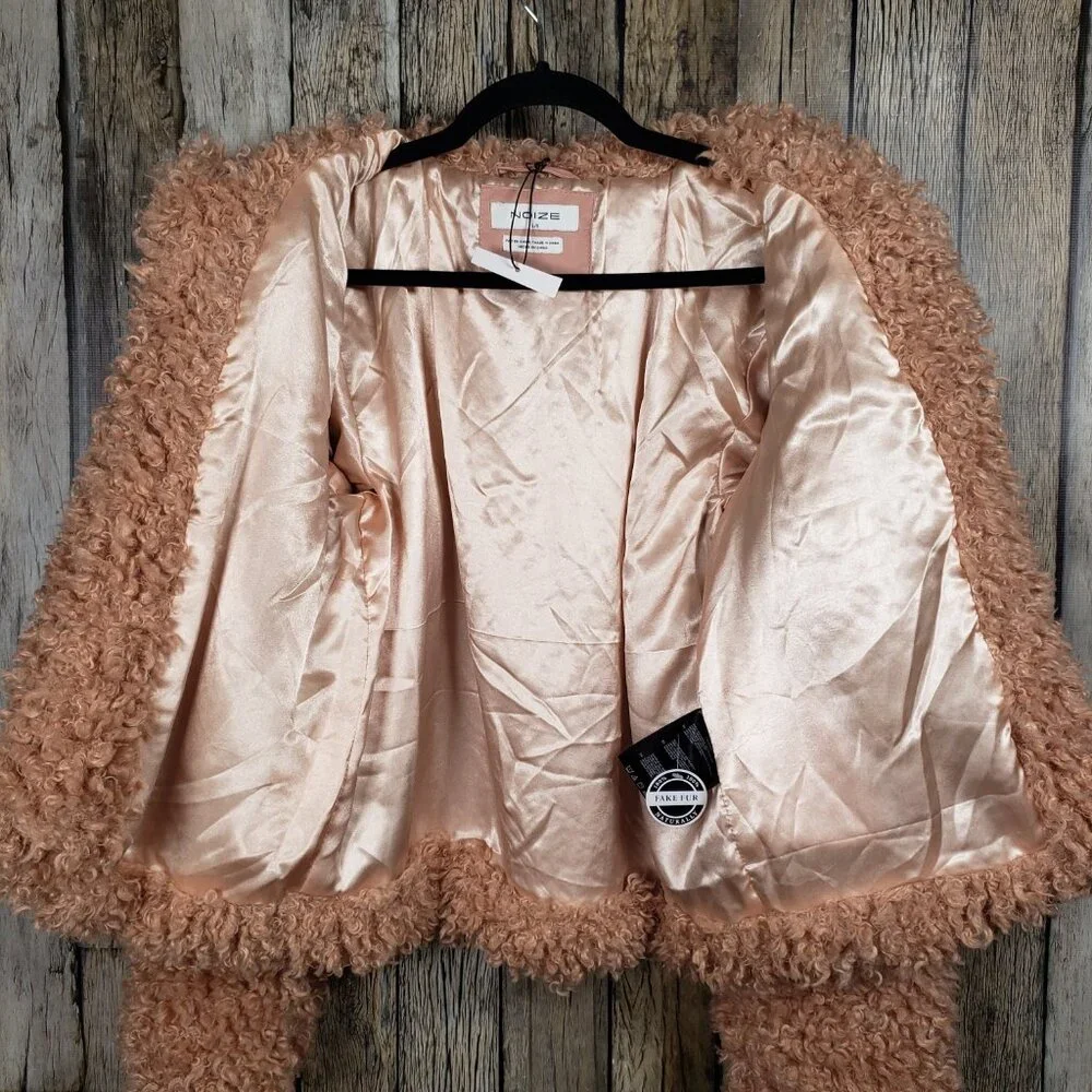 NOIZE Kelly Faux Fur Collared Jacket - L